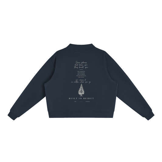 Womens Mock-Neck Crew Sweatshirt