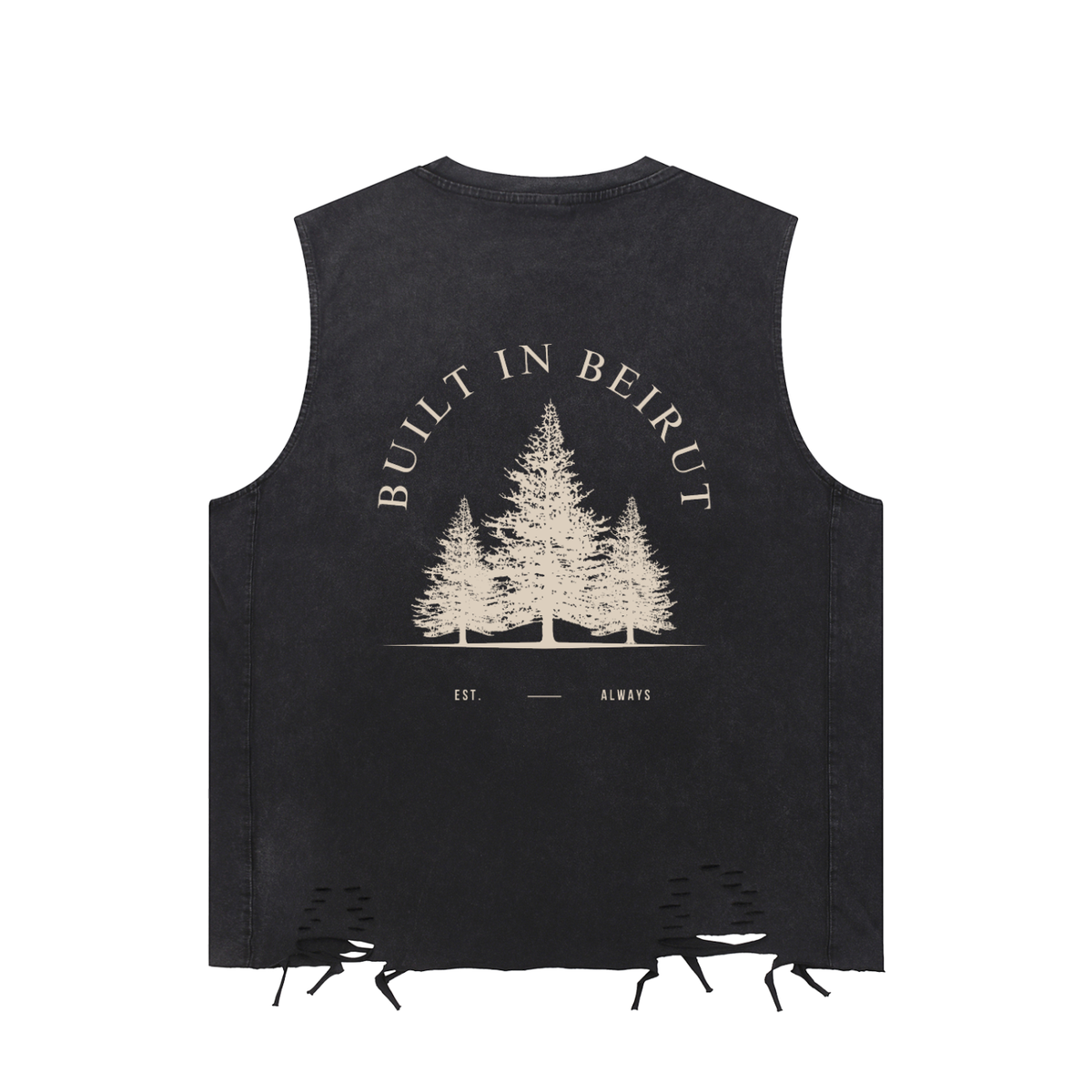 Snow Washed Raw-Hem Tank Top