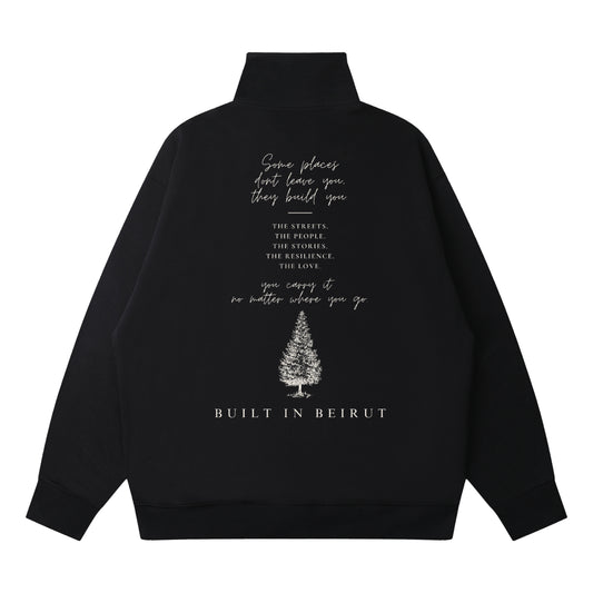 Quarter-Zip Drop Shoulder Sweatshirt