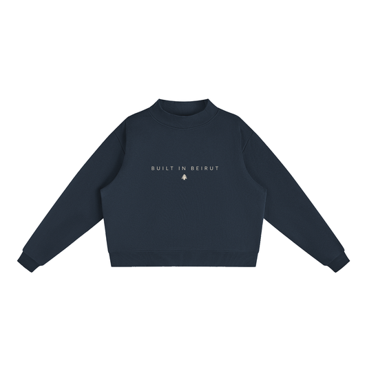 Womens Mock-Neck Crew Sweatshirt