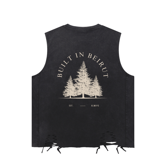 Snow Washed Raw-Hem Tank Top
